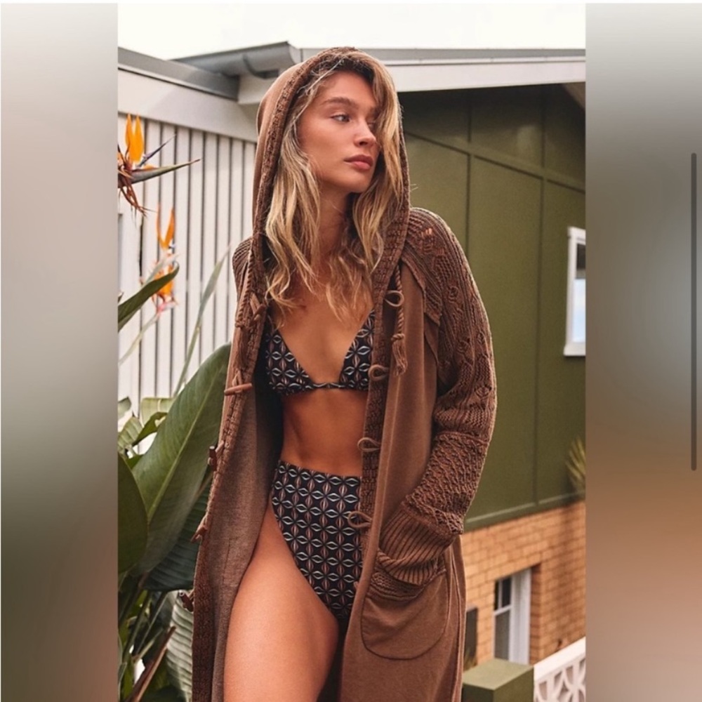 Free People Silverdale Hooded Maxi Cardigan